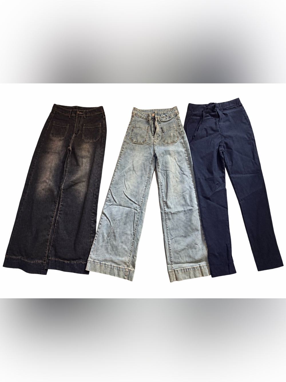 3-Piece Work Pants & Jeans Bundle — Size Small